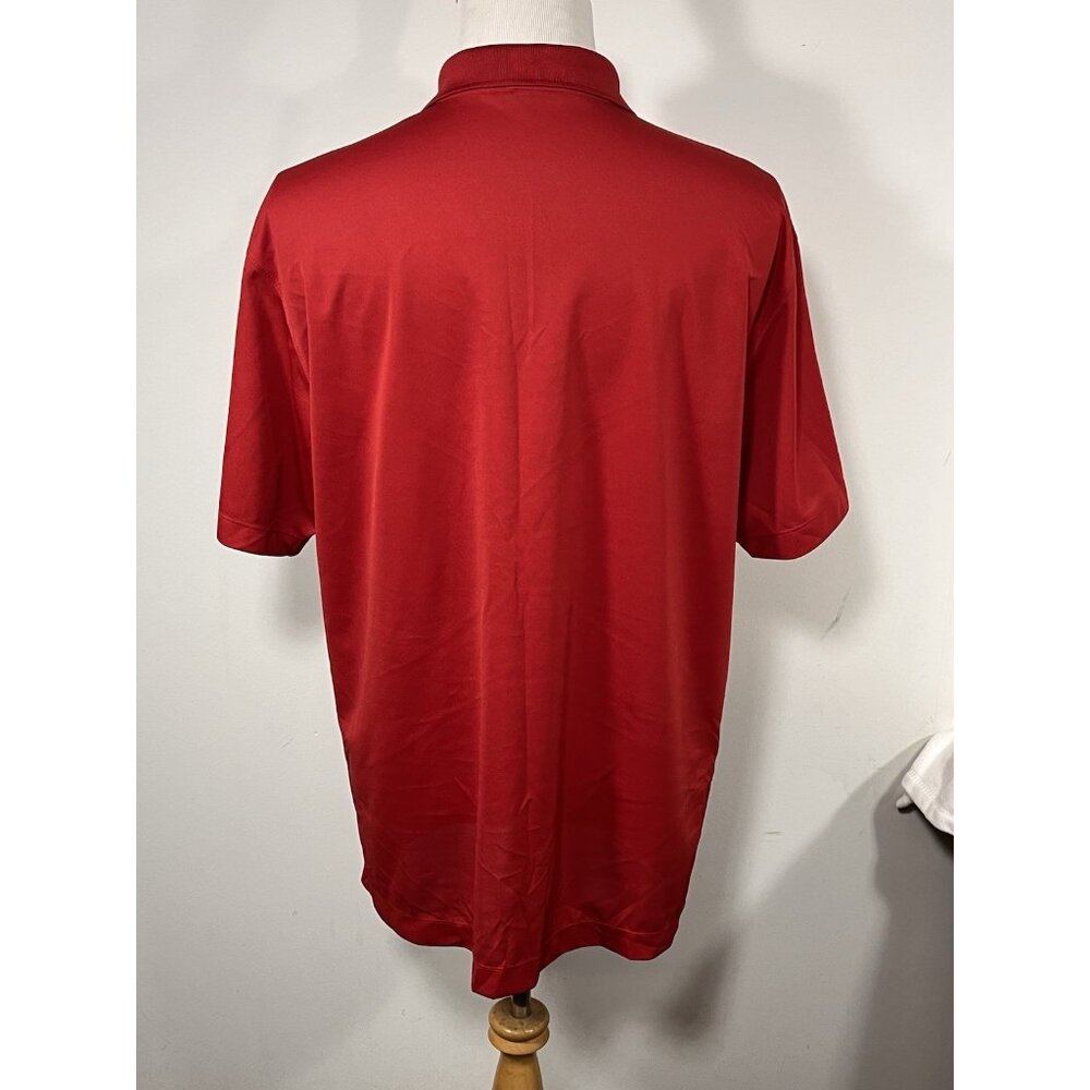 Nike Golf DriFIT Polo XL Red Moisture Wicking Performance Shirt Bach Embroidered - Picture 6 of 16